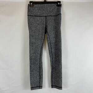 Lululemon Leggings 6 Black White Print Scribble Print